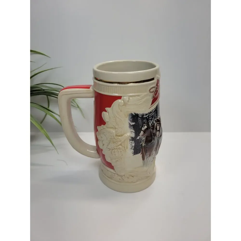 2014 Budweiser Holiday Stein Holiday Lane Christmas Beer Mug Clydesdales